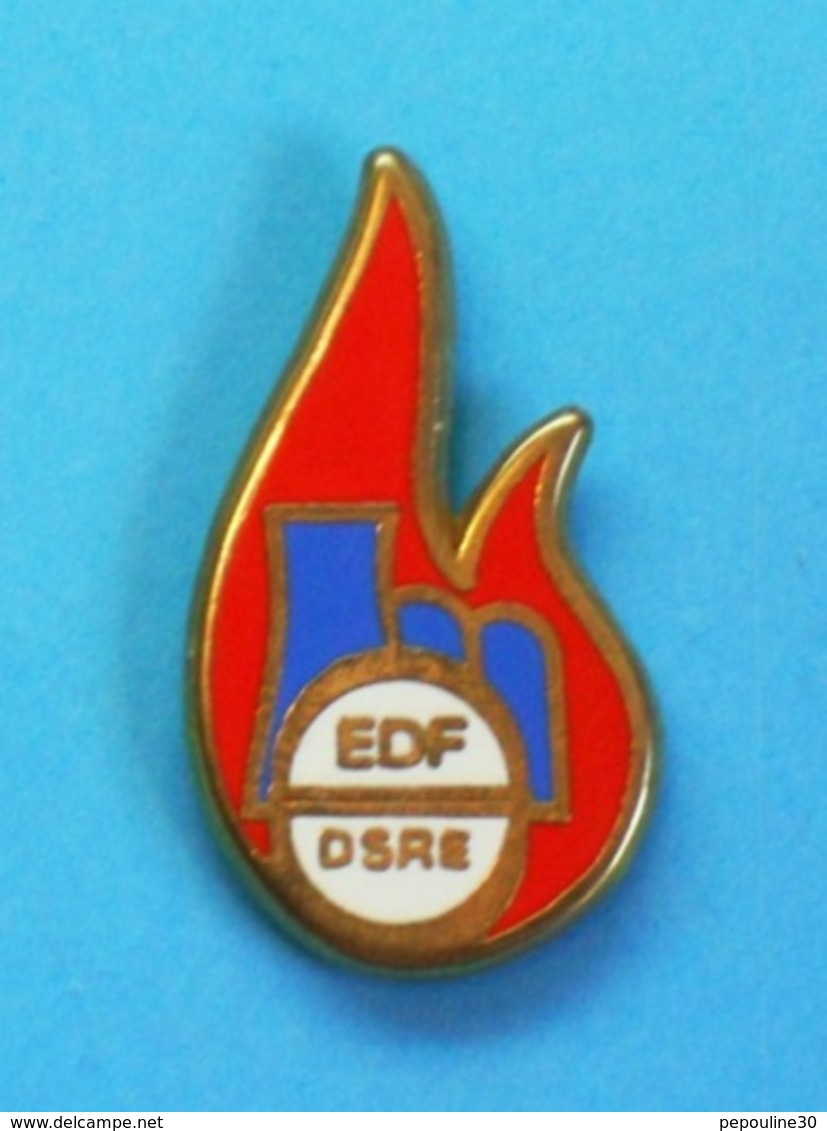 1 PIN'S  //   ** EDF / D.S.R.E. / DÉPARTEMENT SÛRETÉ RADIOPROTECTION ENVIRONNEMENT ** - EDF GDF