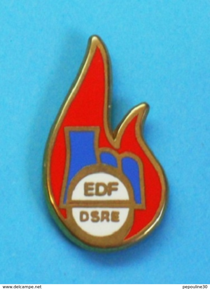 1 PIN'S  //   ** EDF / D.S.R.E. / DÉPARTEMENT SÛRETÉ RADIOPROTECTION ENVIRONNEMENT ** - EDF GDF