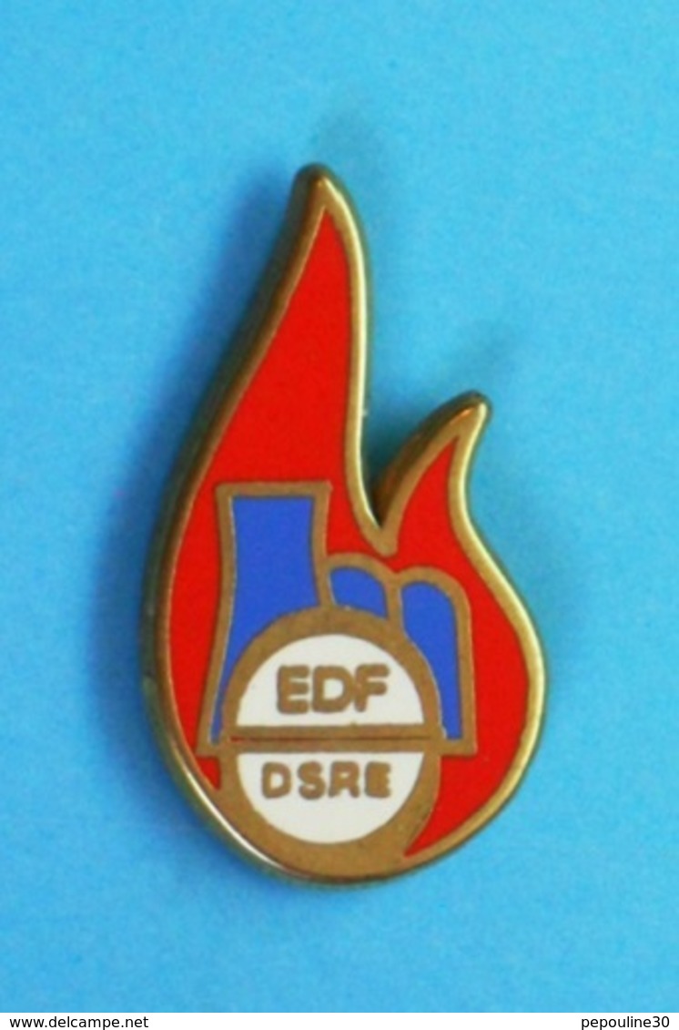 1 PIN'S  //   ** EDF / D.S.R.E. / DÉPARTEMENT SÛRETÉ RADIOPROTECTION ENVIRONNEMENT ** - EDF GDF