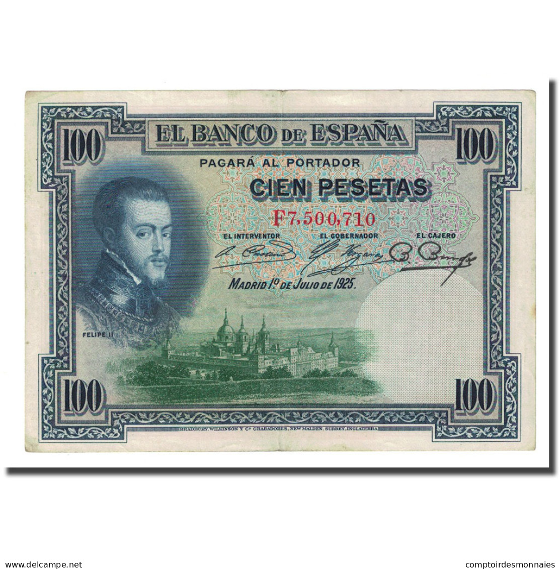 Billet, Espagne, 100 Pesetas, 1925-07-01, KM:69c, TTB - 100 Peseten
