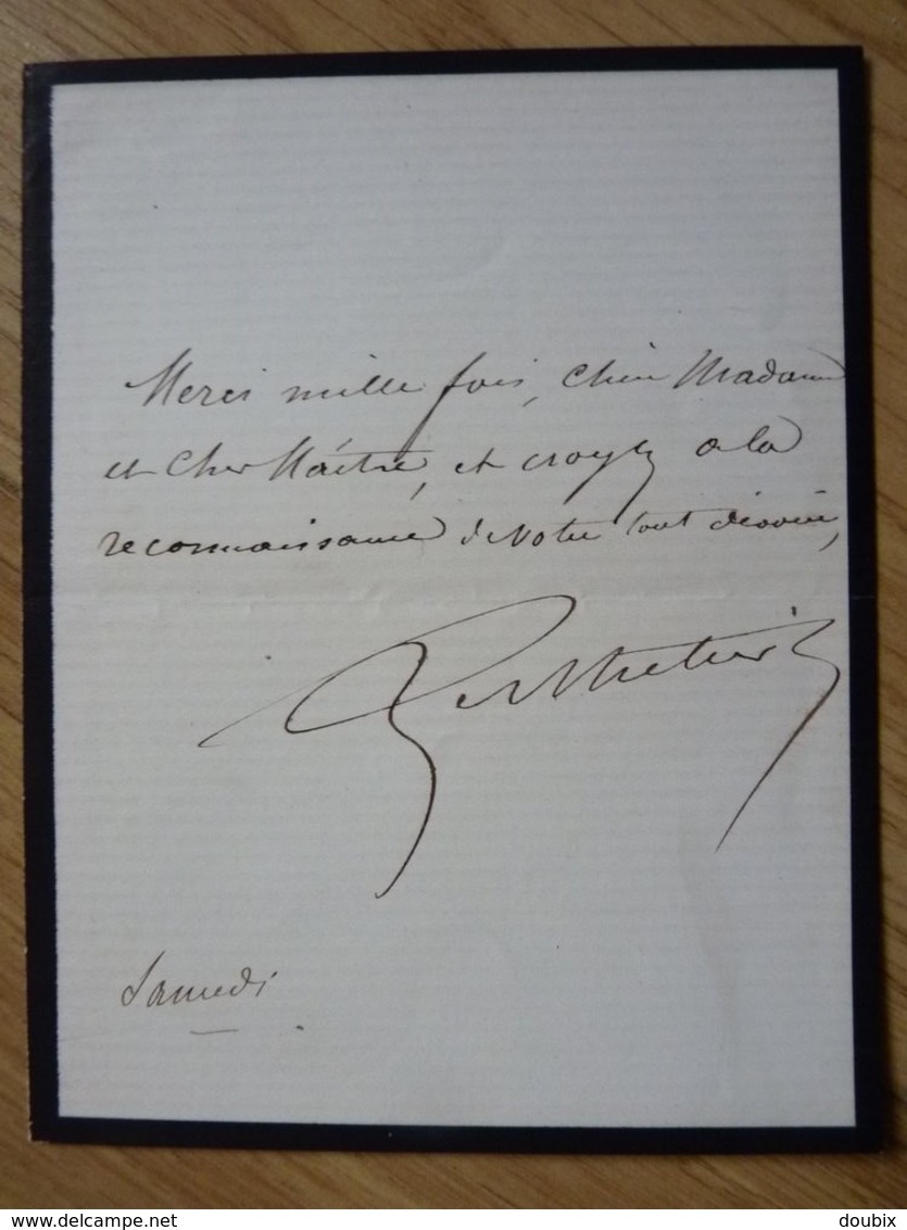 Jean BERTHELIER (1828-1888) Chanteur TENOR Opéra Et Opérette. [ Offenbach ] AUTOGRAPHE - Other & Unclassified