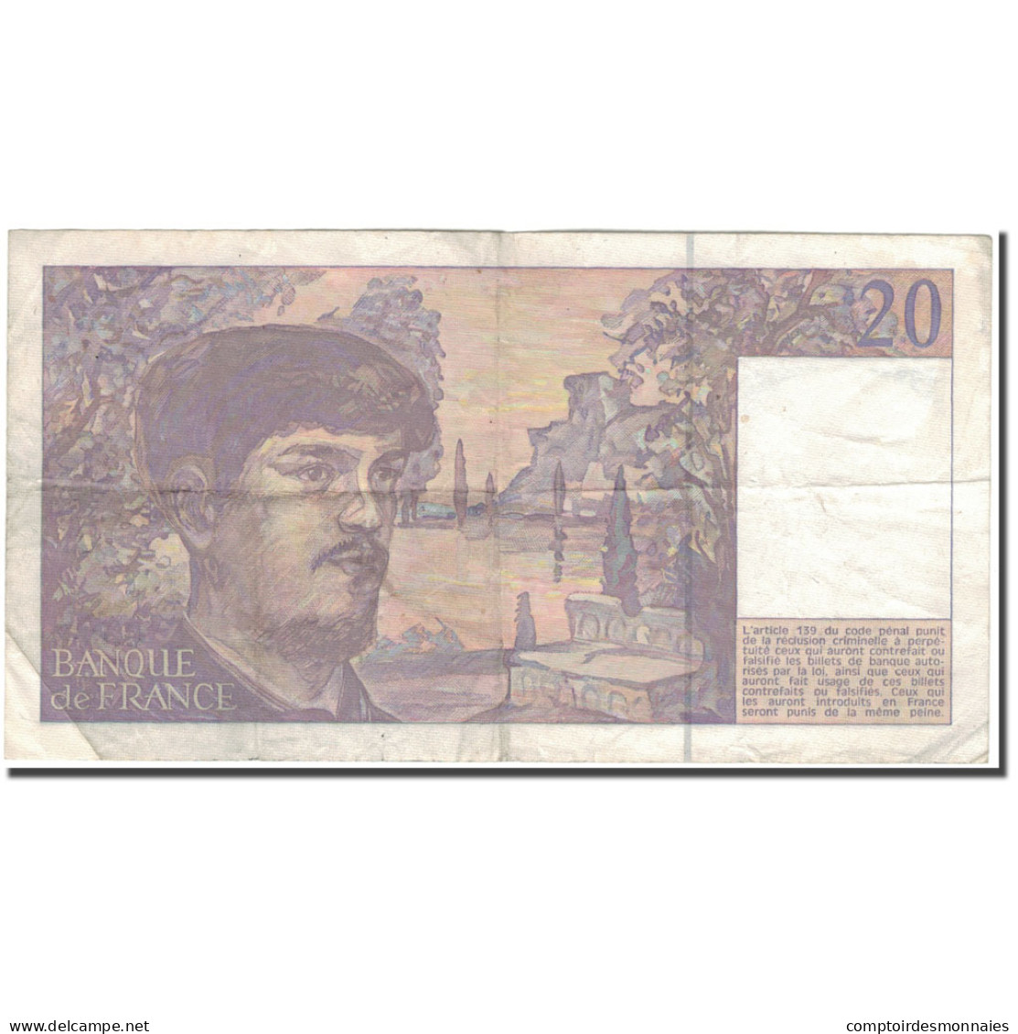 France, 20 Francs, 20 F 1980-1997 ''Debussy'', 1993, TB+, Fayette:66 Bis.4 - 20 F 1980-1997 ''Debussy''