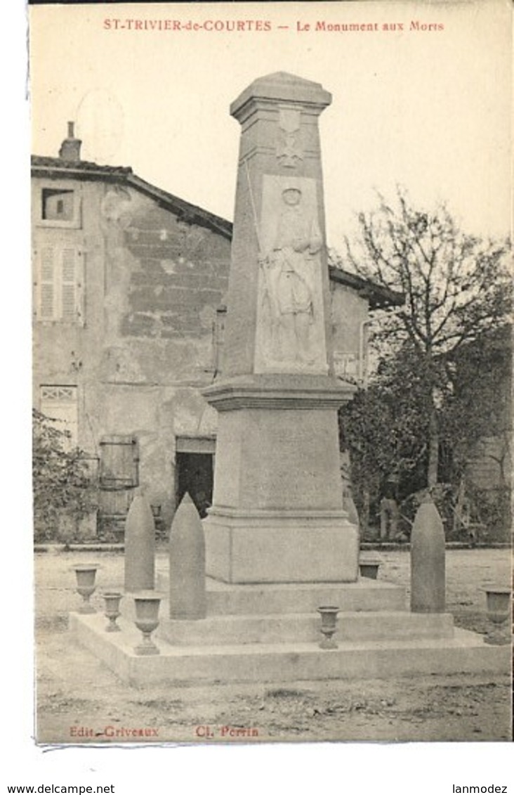 Dpt 01 St-Trivier De Courtes Le Monument Aux Morts Ed Griveaux 1920 Neuve EXT - Non Classés