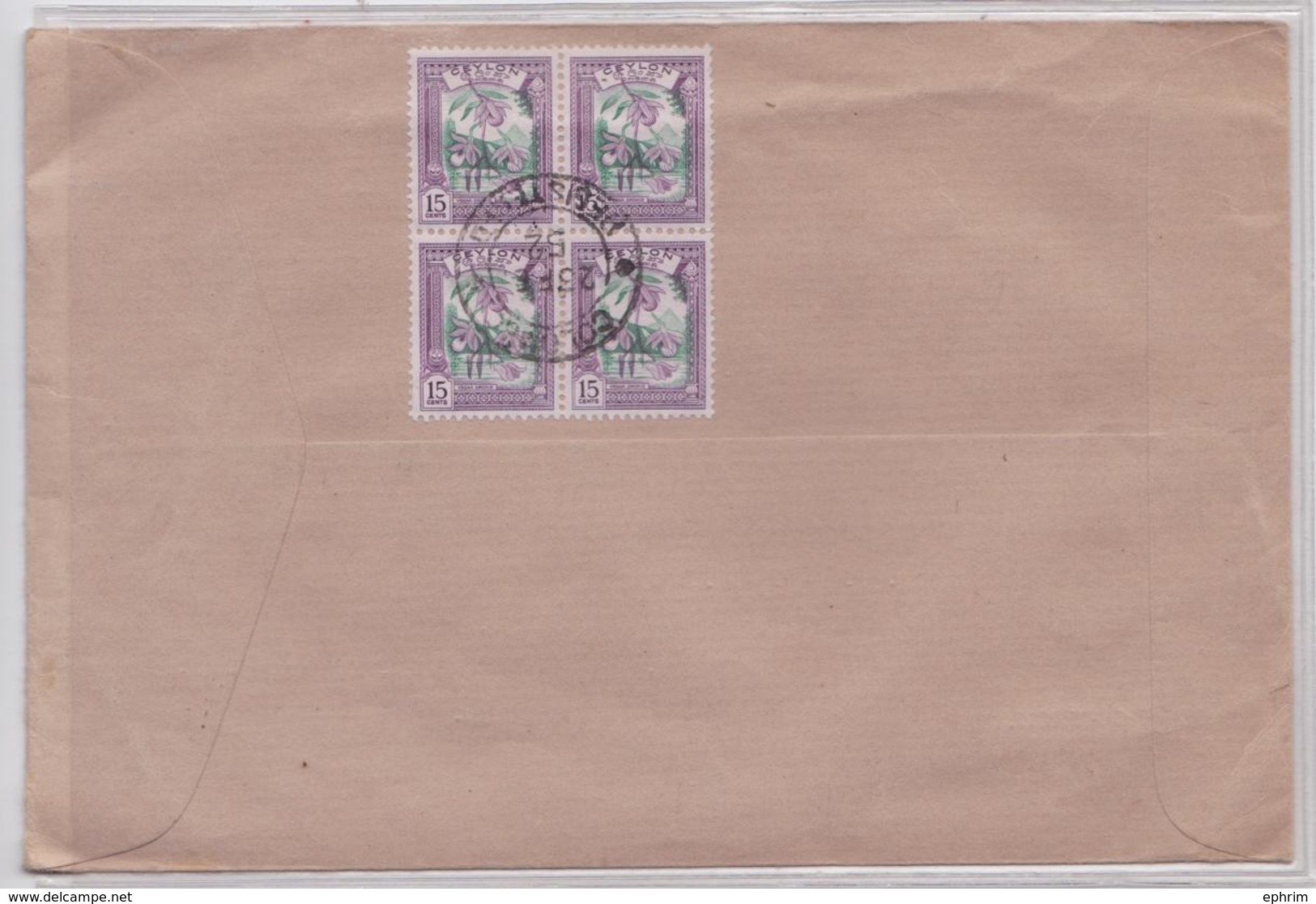 CEYLAN CEYLON SRI LANGA REGISTERED FIRST DAY COVER FDC COLOMBO PLAN EXHBITION 1952 TO THE LONDON ASSURANCE ISSUE - Sri Lanka (Ceylon) (1948-...)