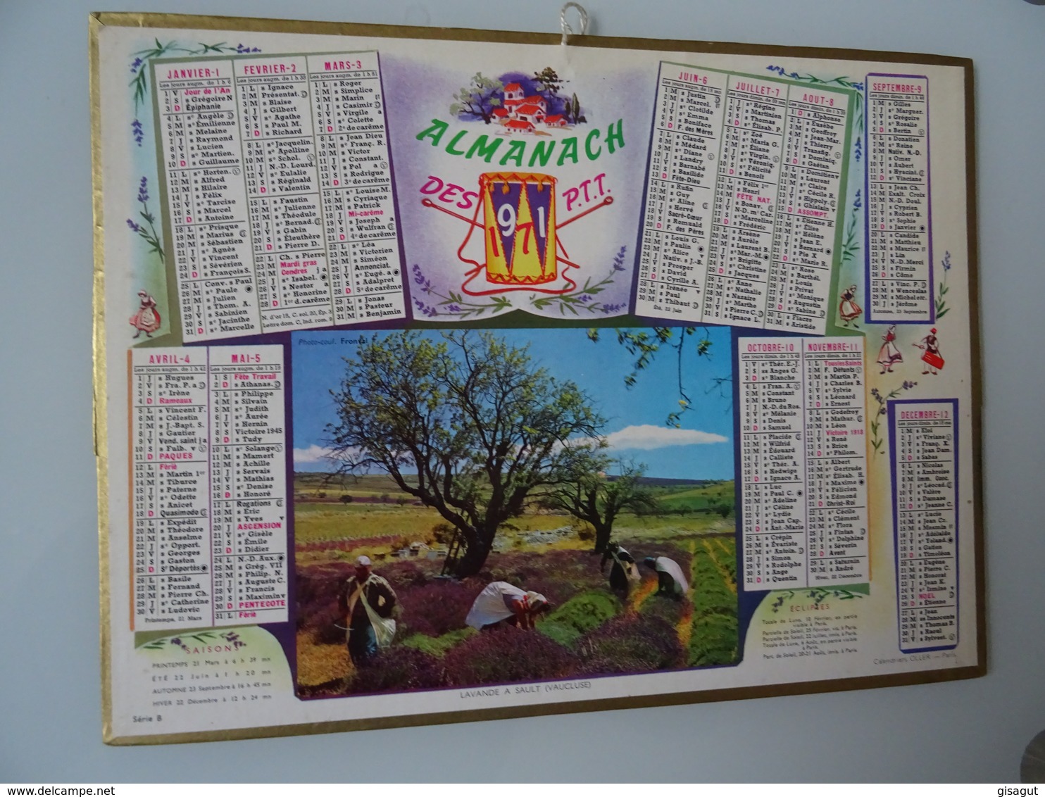 Almanach Ptt De 1971   Lavande A Sault  (  Vaucluse  ) - Grand Format : 1971-80