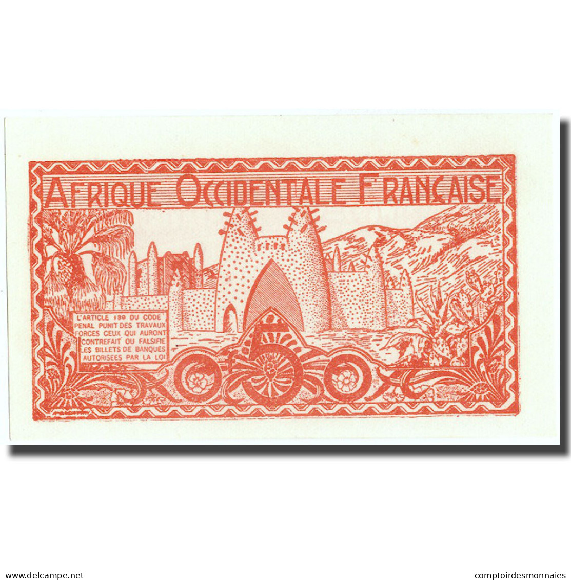 Billet, French West Africa, 0.50 Franc, Undated (1944), KM:33a, NEUF - Westafrikanischer Staaten