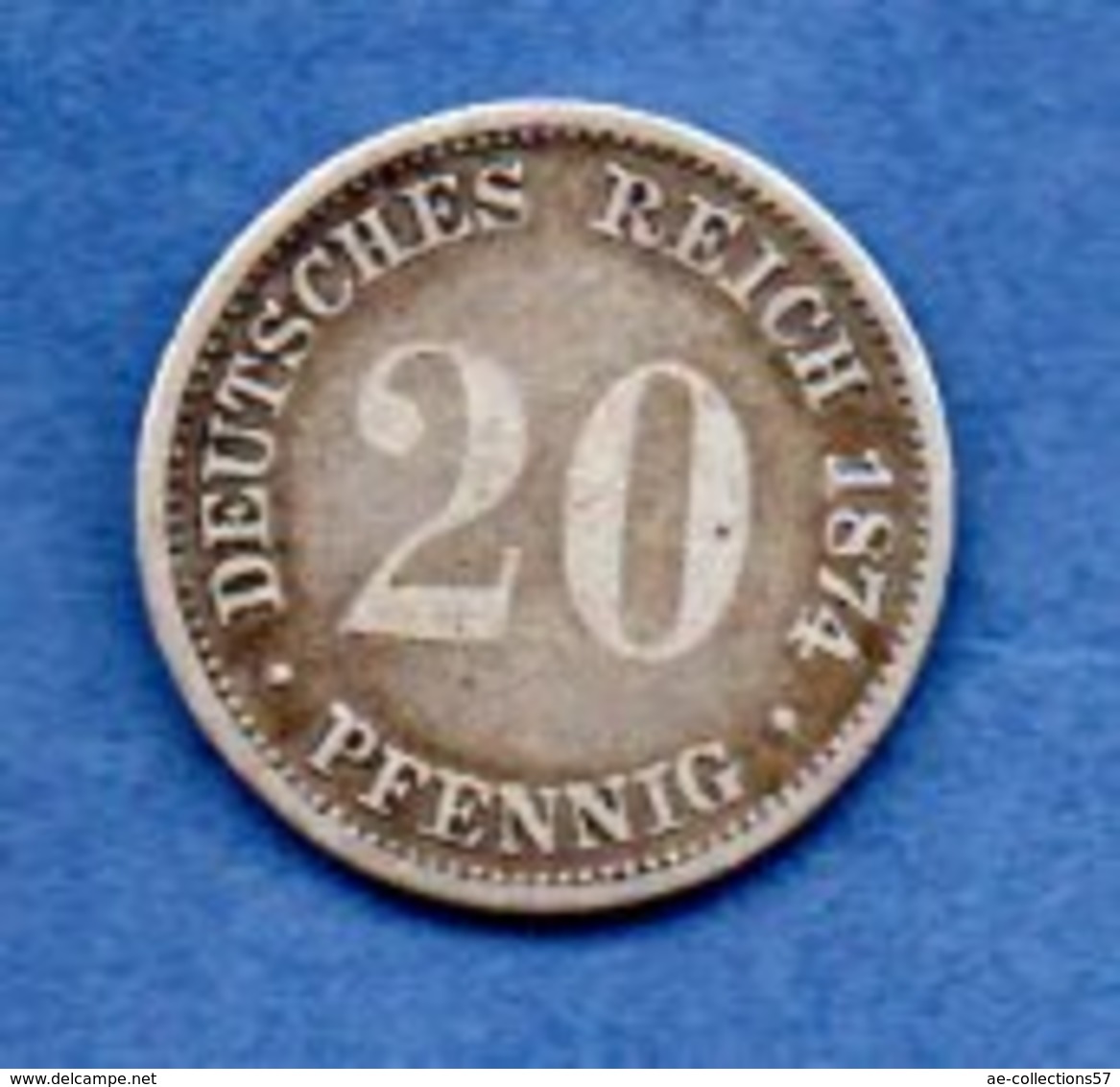 Allemagne  -  20 Pfennig 1874D  - Km #  5 -  état  TB - - 20 Pfennig