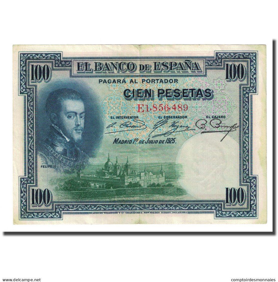 Billet, Espagne, 100 Pesetas, 1925-07-01, KM:69c, TTB - 100 Peseten