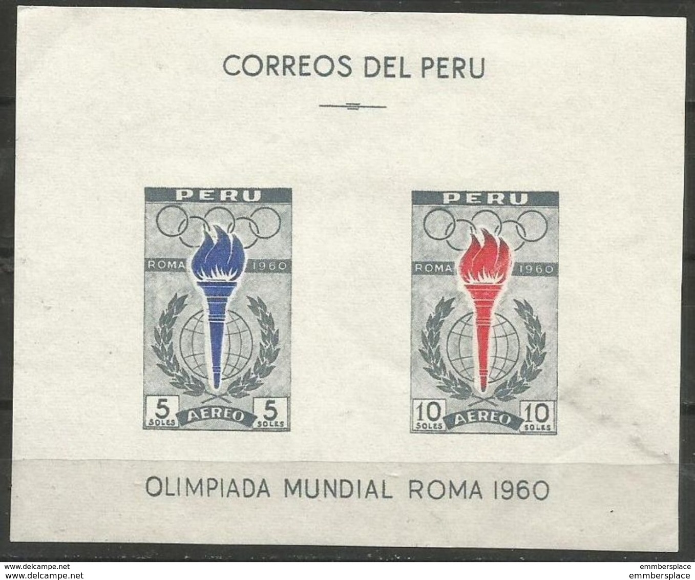 Peru  - 1960 Olympics S/sheet  MNH **   Sc C173a - Peru