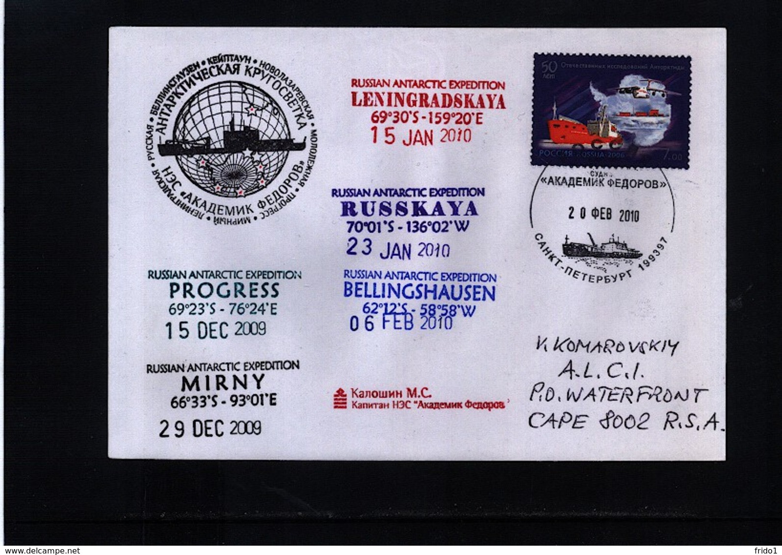 Russia 2010 Russian Antarcic Expedition Inteesting Cover - Expéditions Antarctiques