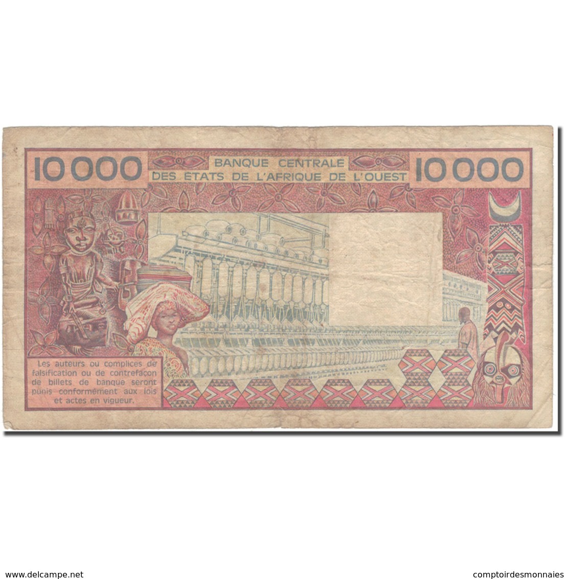 Billet, West African States, 10,000 Francs, KM:408Dg, TB - États D'Afrique De L'Ouest