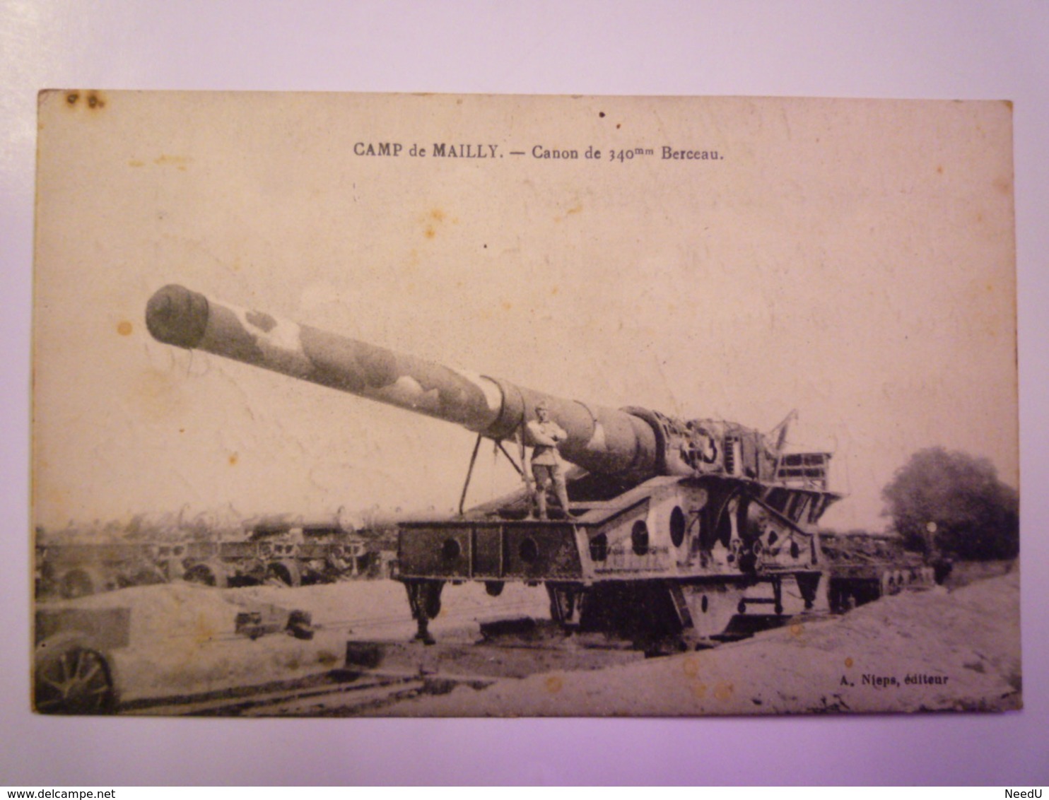 CAMP De MAILLY  (Aube)  :  CANON De  340mm  -  BERCEAU   1926   XXX - Mailly-le-Camp