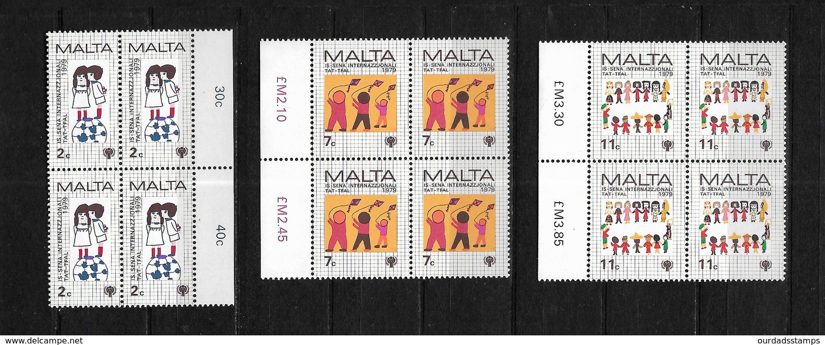 Malta 1979 Year Of The Child Complete Set In Marginal MNH Blocks Of Four (7498) - Malta