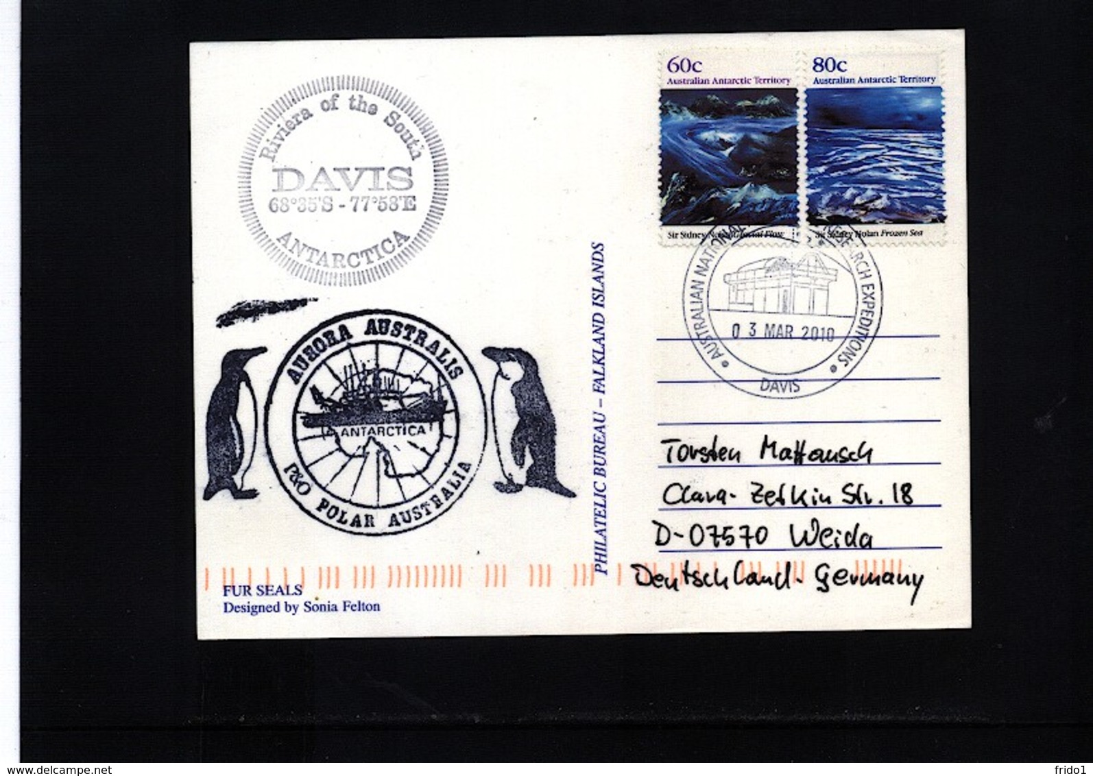 Australian Antarctic Territory 2010 Australian National Antarctic Research Expeditions Davis Interesting Cover - Briefe U. Dokumente