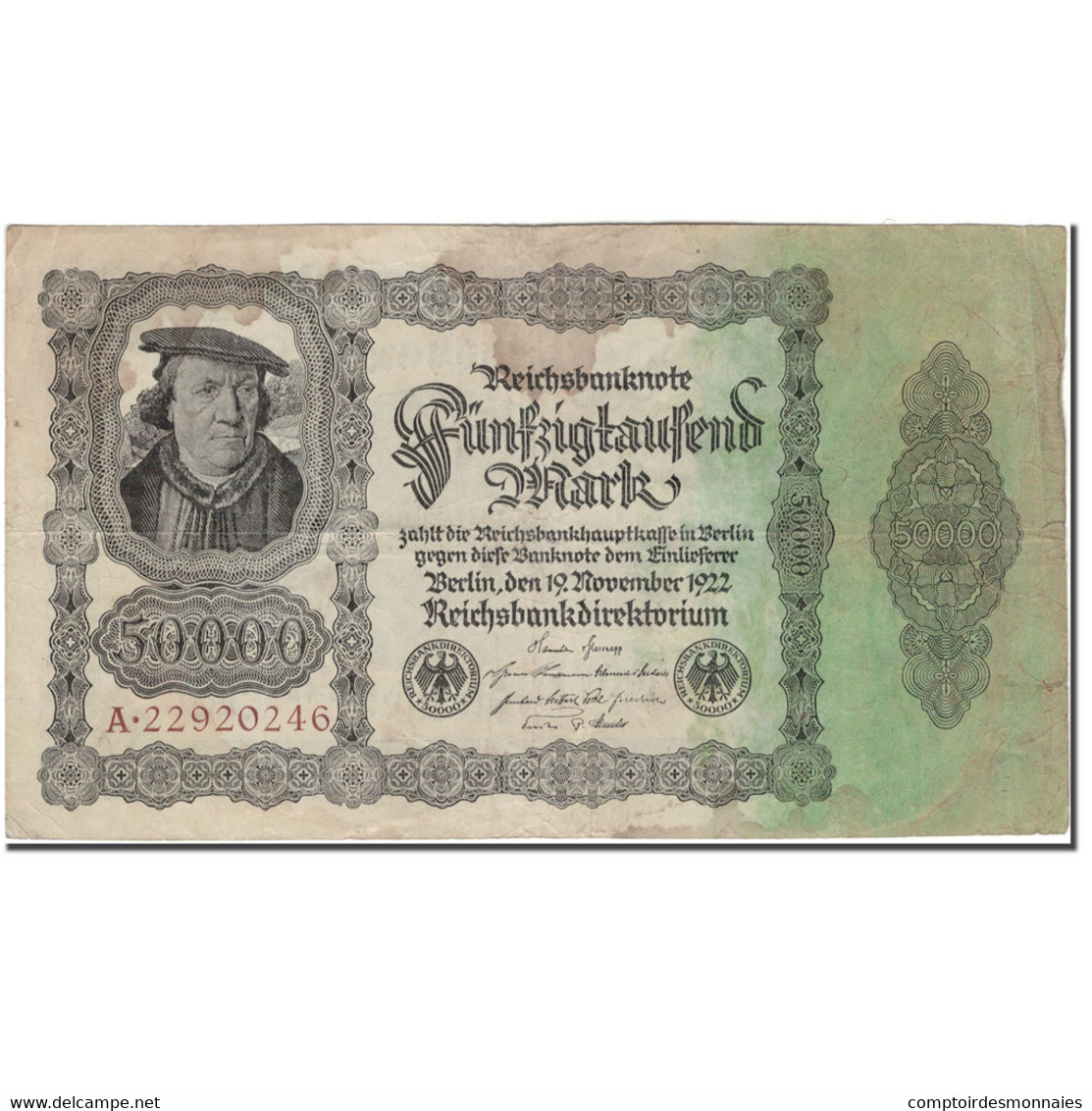 Billet, Allemagne, 50,000 Mark, 1922-11-19, KM:79, TB+ - 50.000 Mark