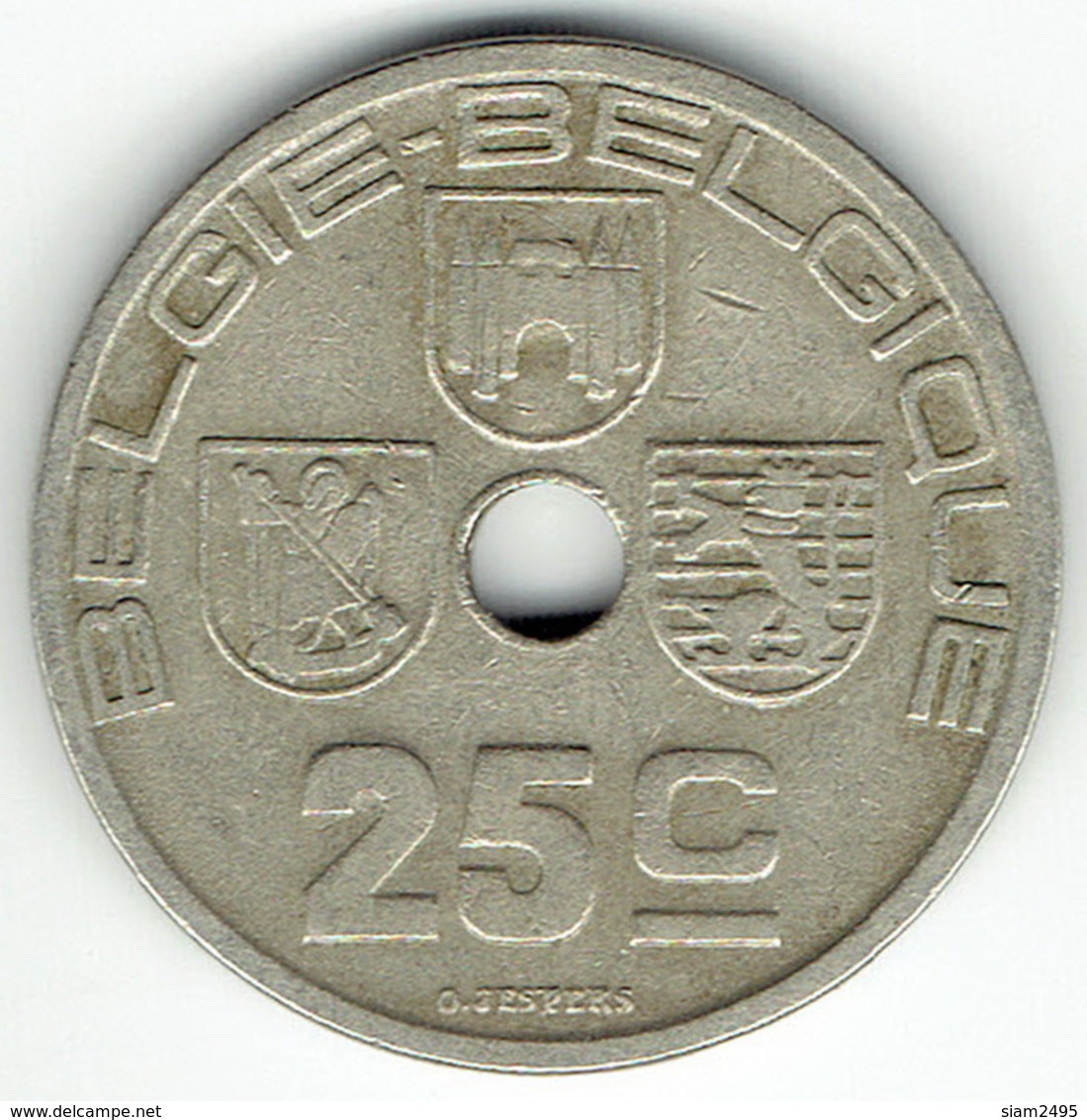Belgium, 25 Centimes 1938 (NL-FR) - 25 Centimos