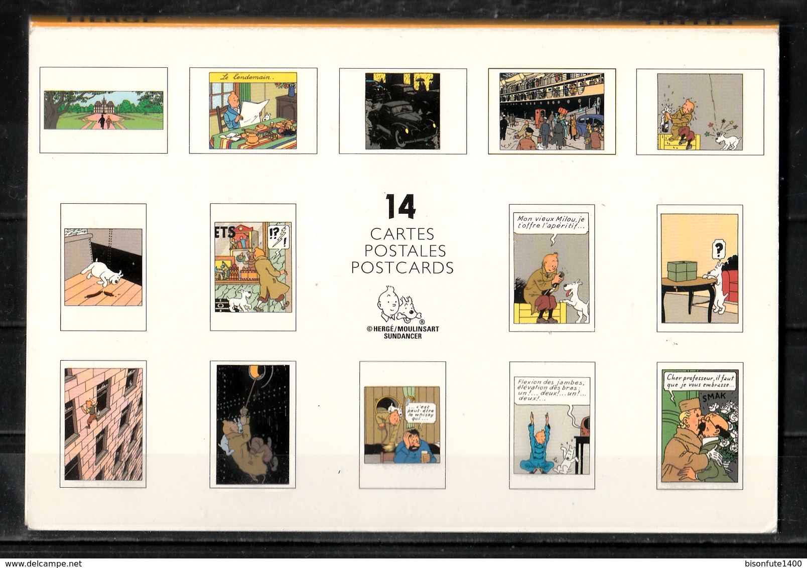 CP Tintin : Etui Pour 14 Cartes Postales Tintin Vide ( Voir Photos ) Edition Hergé/Moulinsart Sundancer. - Bandes Dessinées