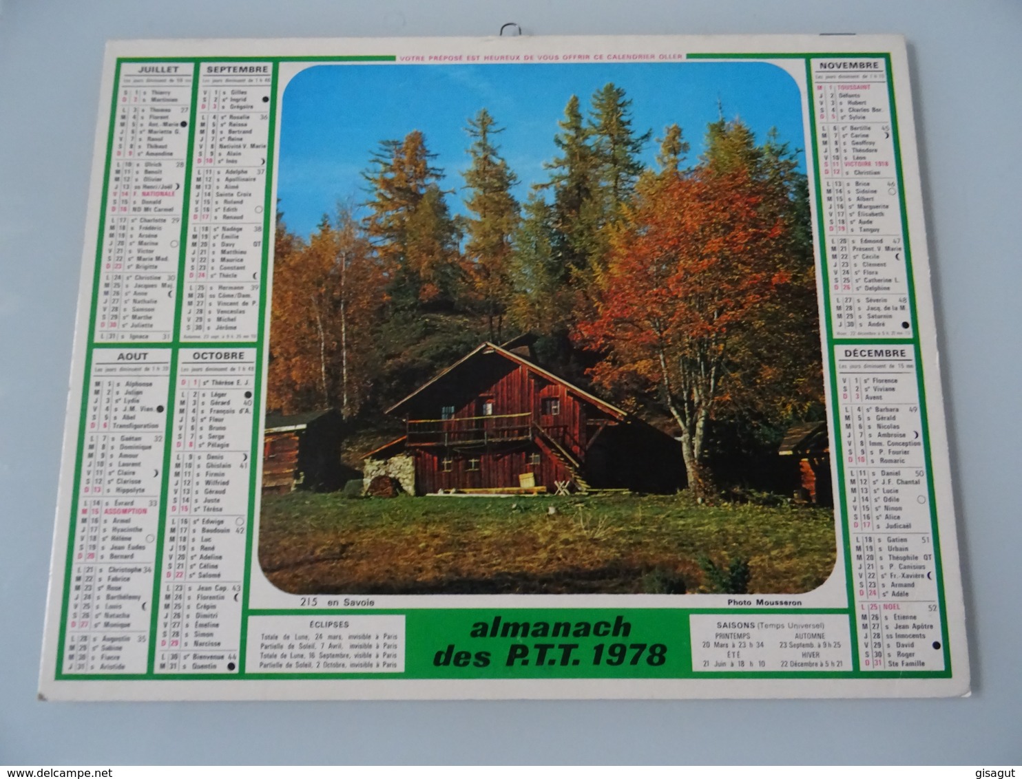 Almanach Ptt De 1978    Recto   Collonges- La - Rouge  Verso  En Savoie - Grand Format : 1971-80