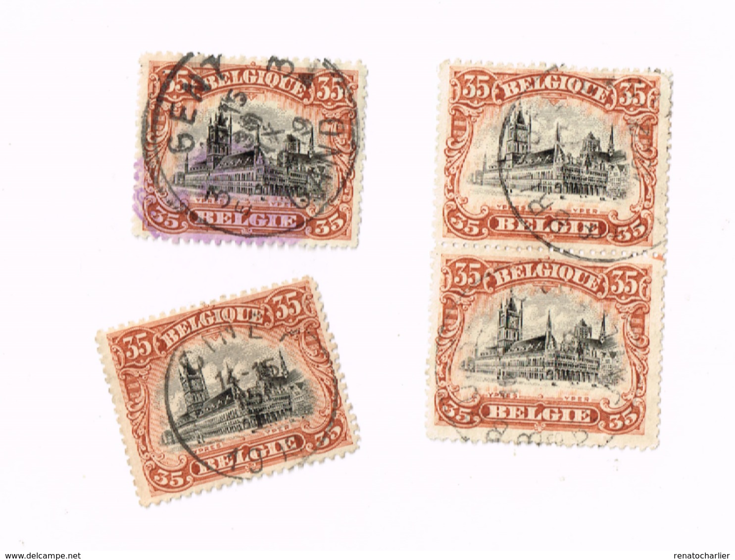 Ypres. Lot De 4 Exemplaires.Yvert 142 - Usados