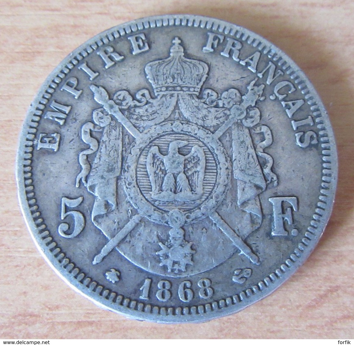 France - Monnaie 5 Francs Napoléon III Tête Laurée 1868 A En Argent - Achat Immédiat - Autres & Non Classés