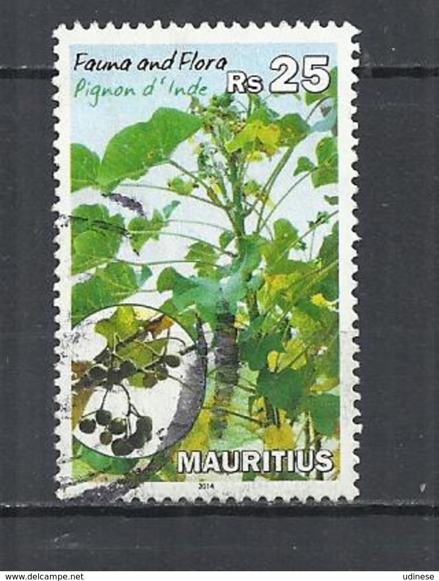 MAURITIUS 2014 - PIGNON D'INDE - POSTALLY USED OBLITERE GESTEMPELT USADO - Maurice (1968-...)