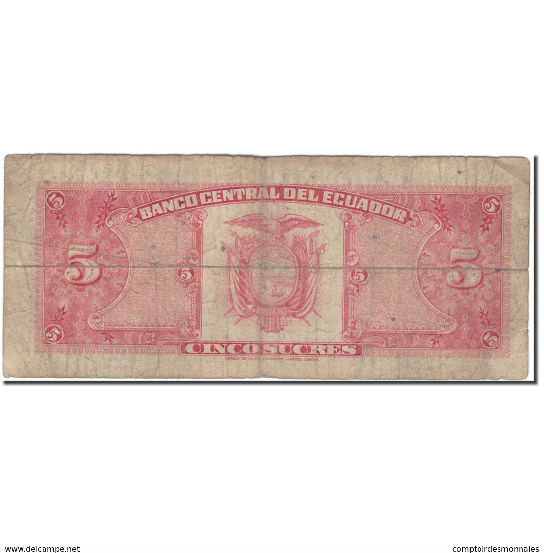 Billet, Équateur, 5 Sucres, 1988-11-22, KM:113d, AB+ - Equateur
