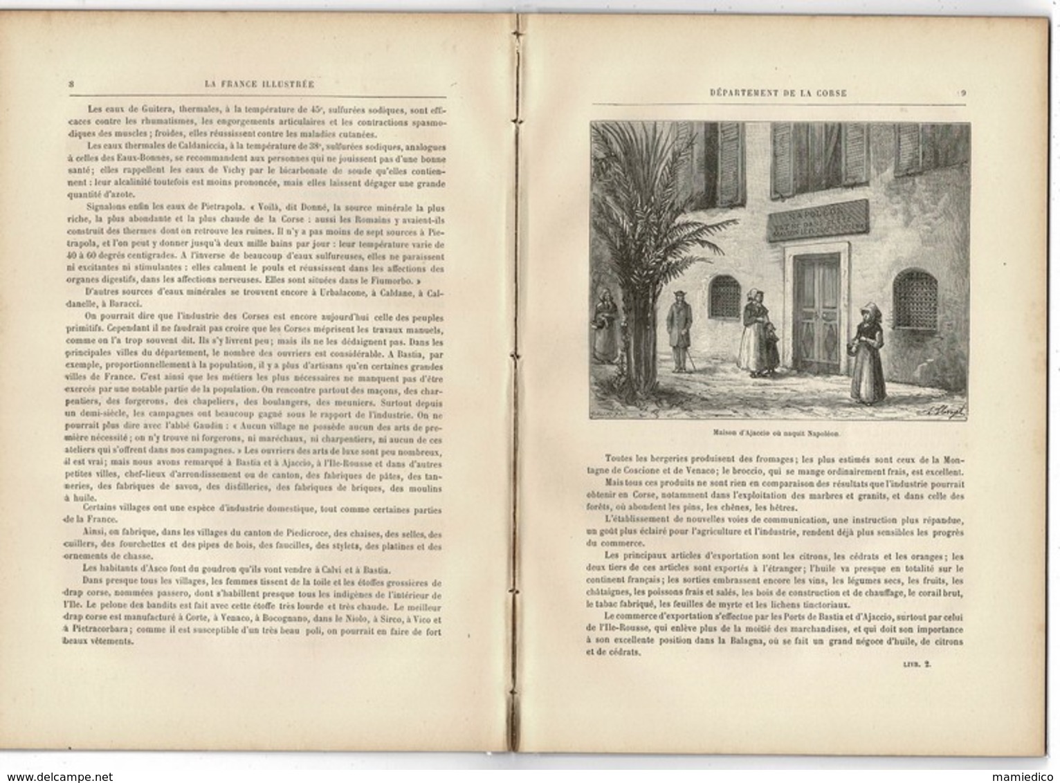 1897 Tout Sur Le Département De La CORSE 48 Pages Dont Gravures Et Carte Géo La France Illustrée Par Y.A. Malte-Brun - Géographie