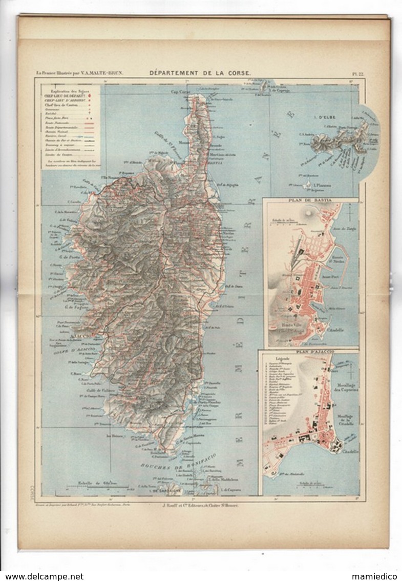 1897 Tout Sur Le Département De La CORSE 48 Pages Dont Gravures Et Carte Géo La France Illustrée Par Y.A. Malte-Brun - Géographie