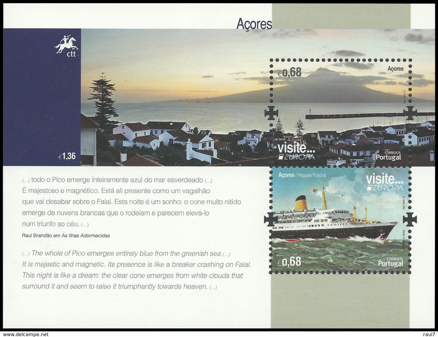 Açores 2012 - Bateaux, Europa 2012 - BF Neufs // Mnh - 2012