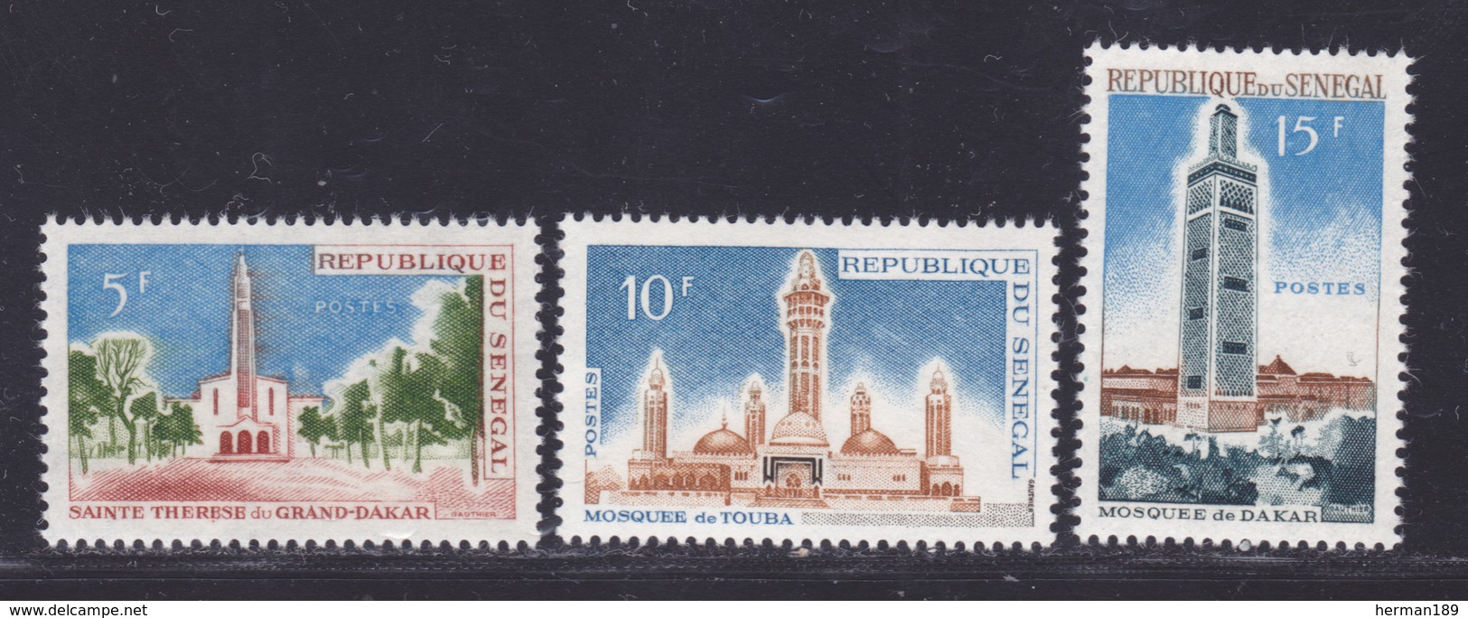 SENEGAL N°  242 à 244 ** MNH Neufs Sans Charnière, TB (D8310) Monuments Religieux -1964 - Sénégal (1960-...)