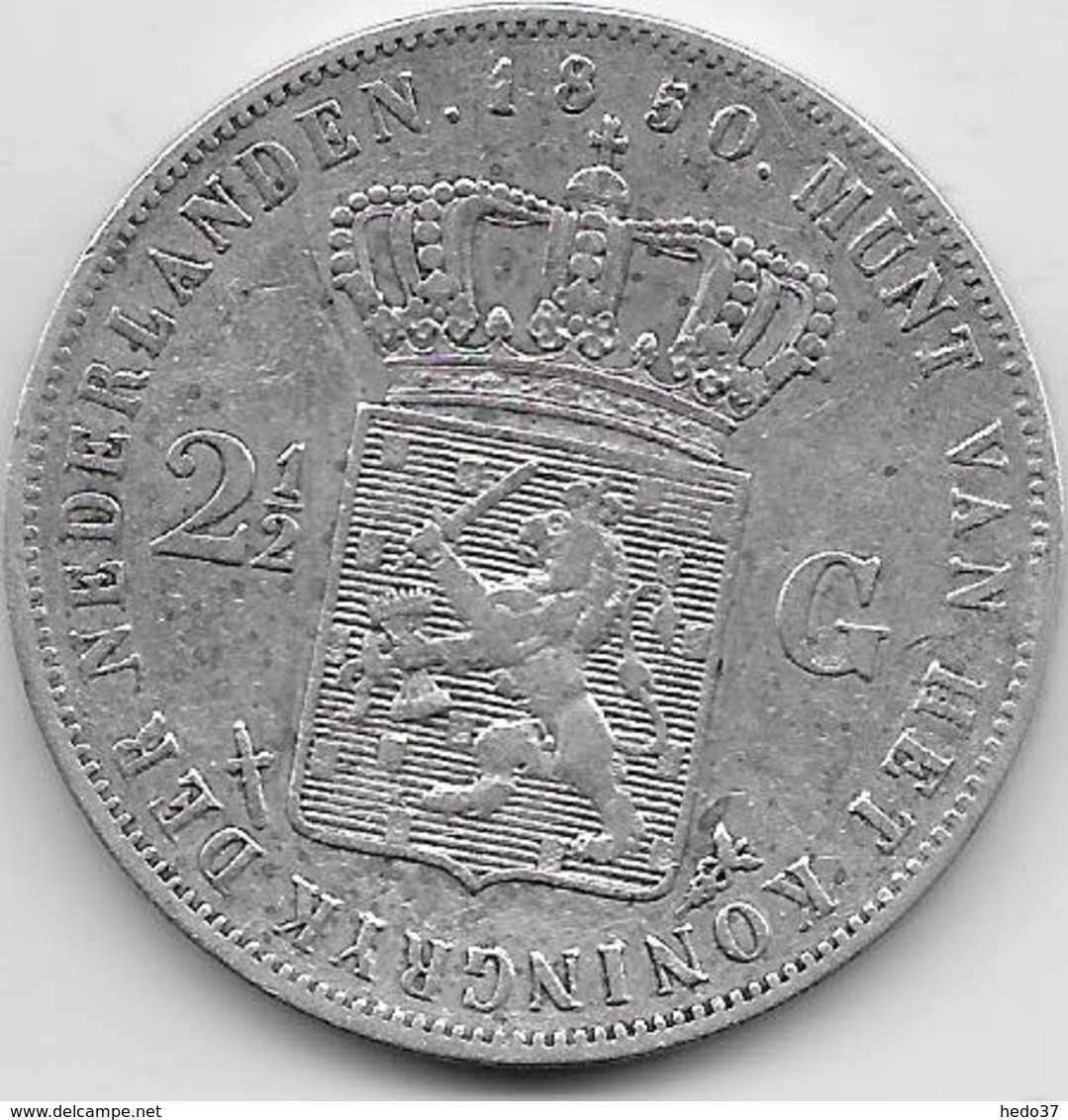 Pays Bas - 2,5 Gulden - 1850 - Argent - 1849-1890 : Willem III