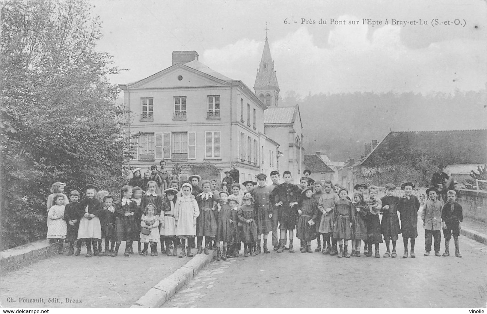 A-19-1373 :  BRAY ET LU. ENFANTS PRES DU PONT SUR L'EPTE. - Bray-et-Lû