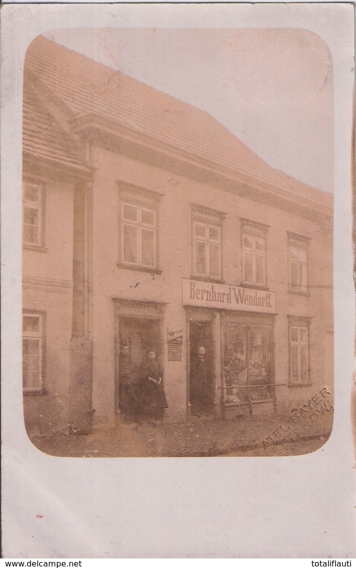 PENZLIN Mecklenburg Laden Bernhard Wendorff Emailschild REESES Cacao Original Private Fotokarte Der Zeit 31.12.1908 - Neustrelitz