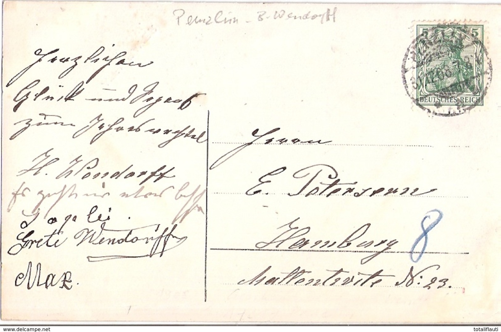 PENZLIN Mecklenburg Laden Bernhard Wendorff Emailschild REESES Cacao Original Private Fotokarte Der Zeit 31.12.1908 - Neustrelitz