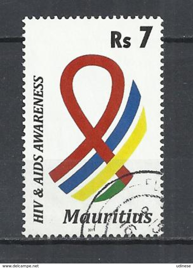 MAURITIUS 2011 -  HIV AND AIDS AWARENESS -  POSTALLY USED OBLITERE GESTEMPELT USADO - Mauritius (1968-...)