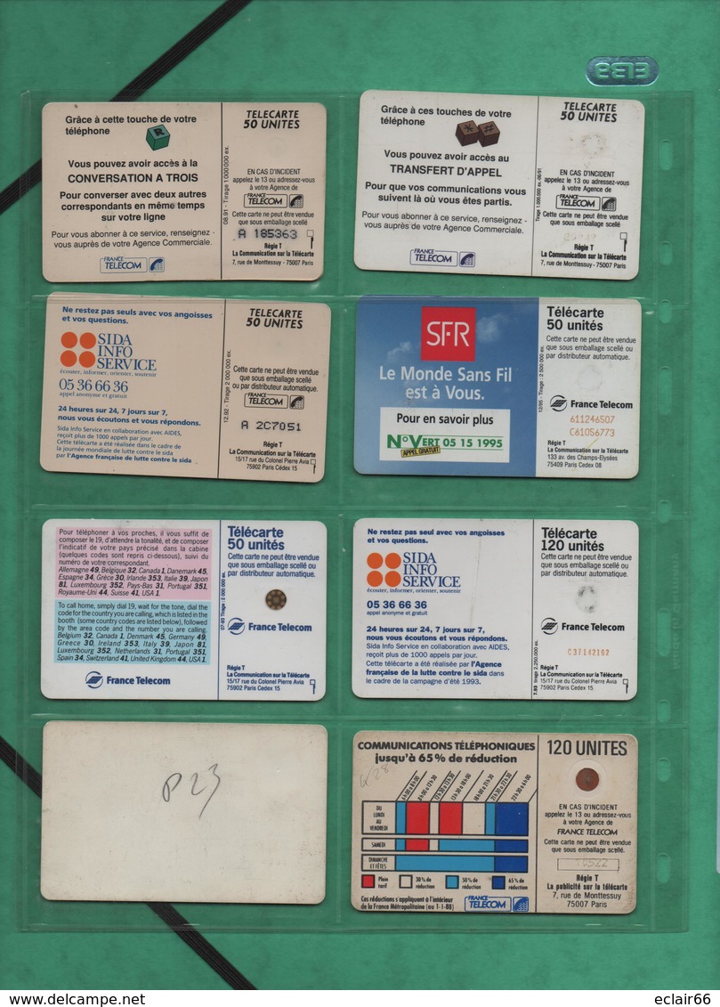 LOT De 8 Télécartes France Scan Recto Verso  état Impeccable  (4) - 1990