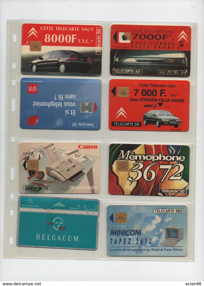 LOT De 8 Télécartes France Scan Recto Verso  état Impeccable  (6) - 1990