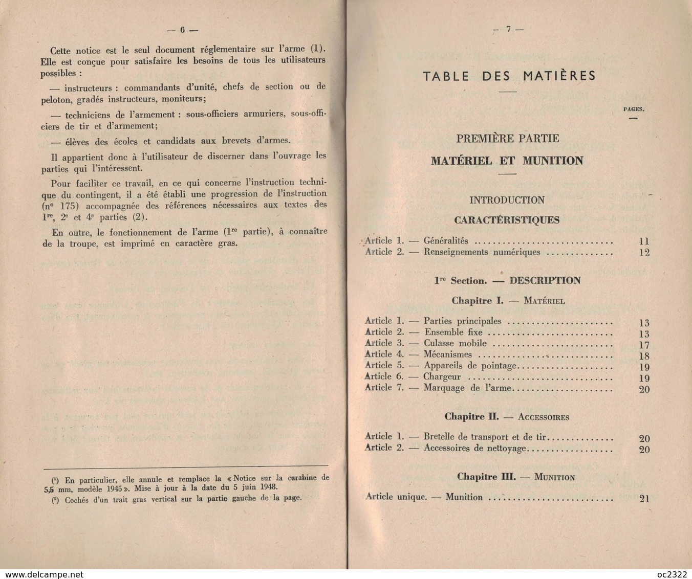 MANUEL MILITAIRE De 1955 NOTICE La Carabine D'instruction De 5,5 Mm Mdle 1945 - Equipement