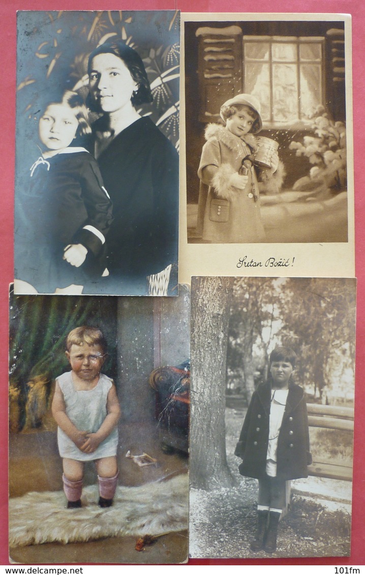 Mixed Lot Of 14 Old Postcards And Photos - Kids Portraits , Kinderporträts - 5 - 99 Karten