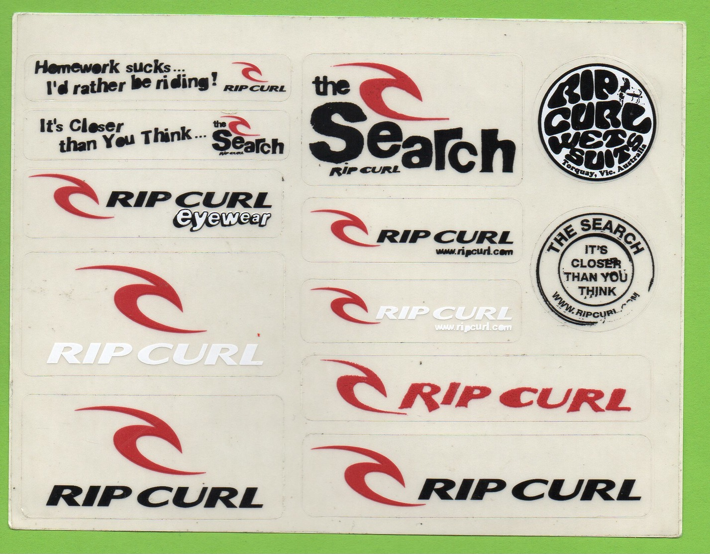 RIP CURL * VETEMENT SPORT GLISSE * PLANCHE AUTOCOLLANT 3041 * - Stickers