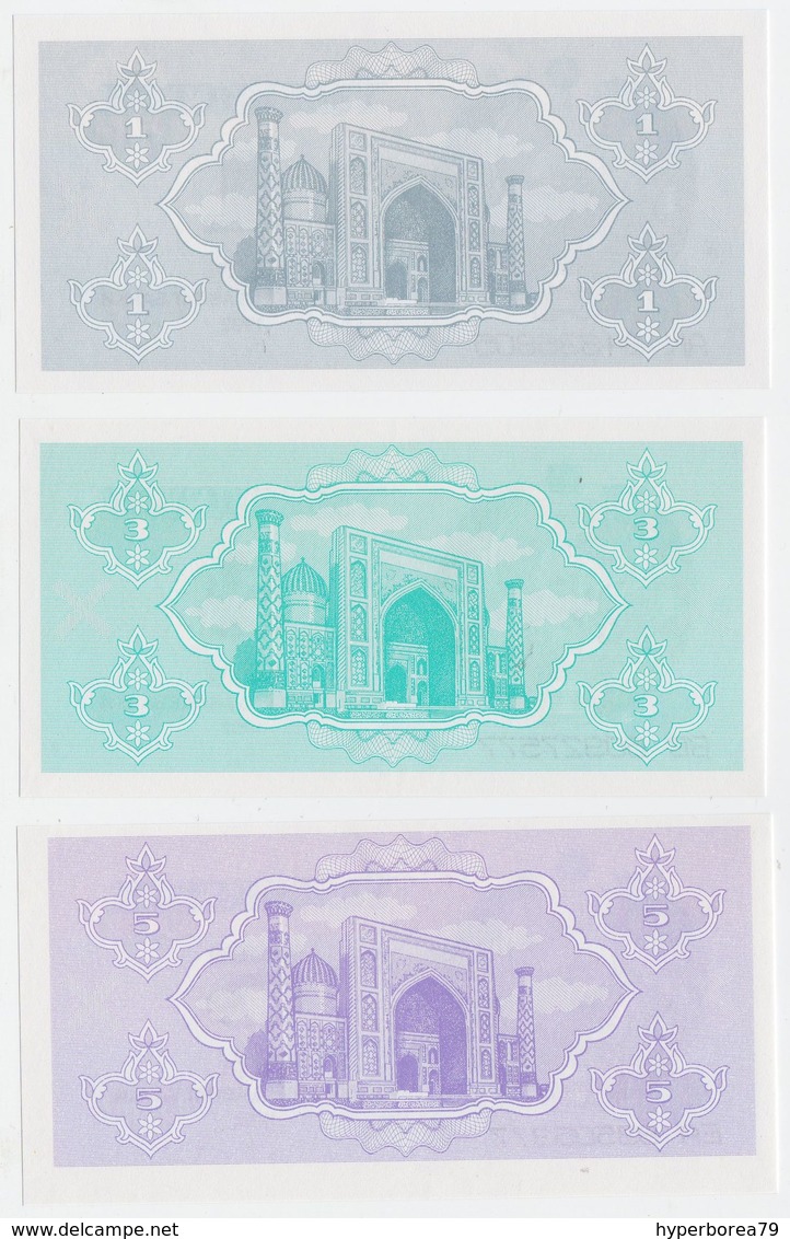 Uzbekistan SET - 1 3 5 Sum 1992 - UNC - Uzbekistan