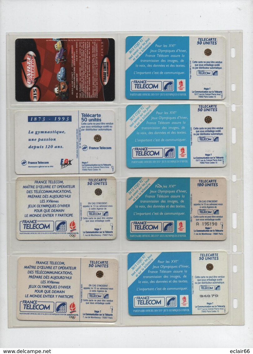 LOT De 8 Télécartes France Scan Recto Verso  état Impeccable  (12) - 1990