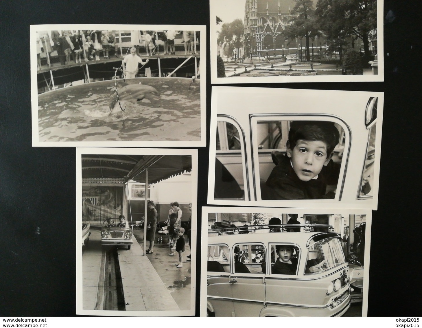 FOIRE DU MIDI DE BRUXELLES BELGIQUE ENFANTS SUR AUTOMOBILES MANÈGE LOT  DE 9 PHOTOS ORIGINALES + 2 CARTE - PHOTOS  1968