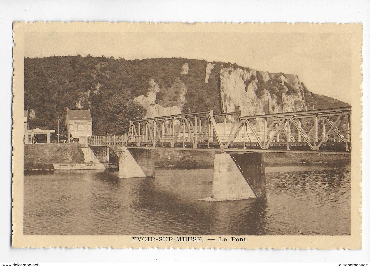 1938 - BELGIQUE - CARTE De YVOIR SUR MEUSE Avec CONVOYEUR TRAIN N° 1208 => BETTEMBOURG (LUXEMBOURG) - Bahnpoststempel