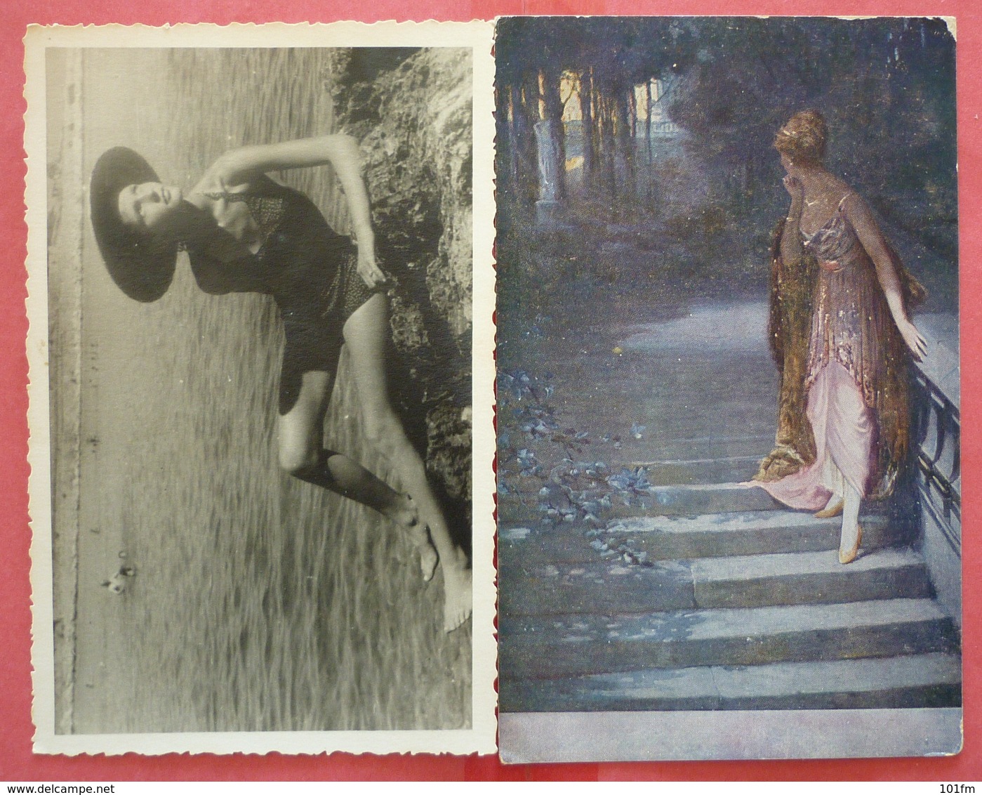 Mixed Lot 8 Old Post Postcards And Original Photos - Beutiful Womans - Schöne Frau - 5 - 99 Postales