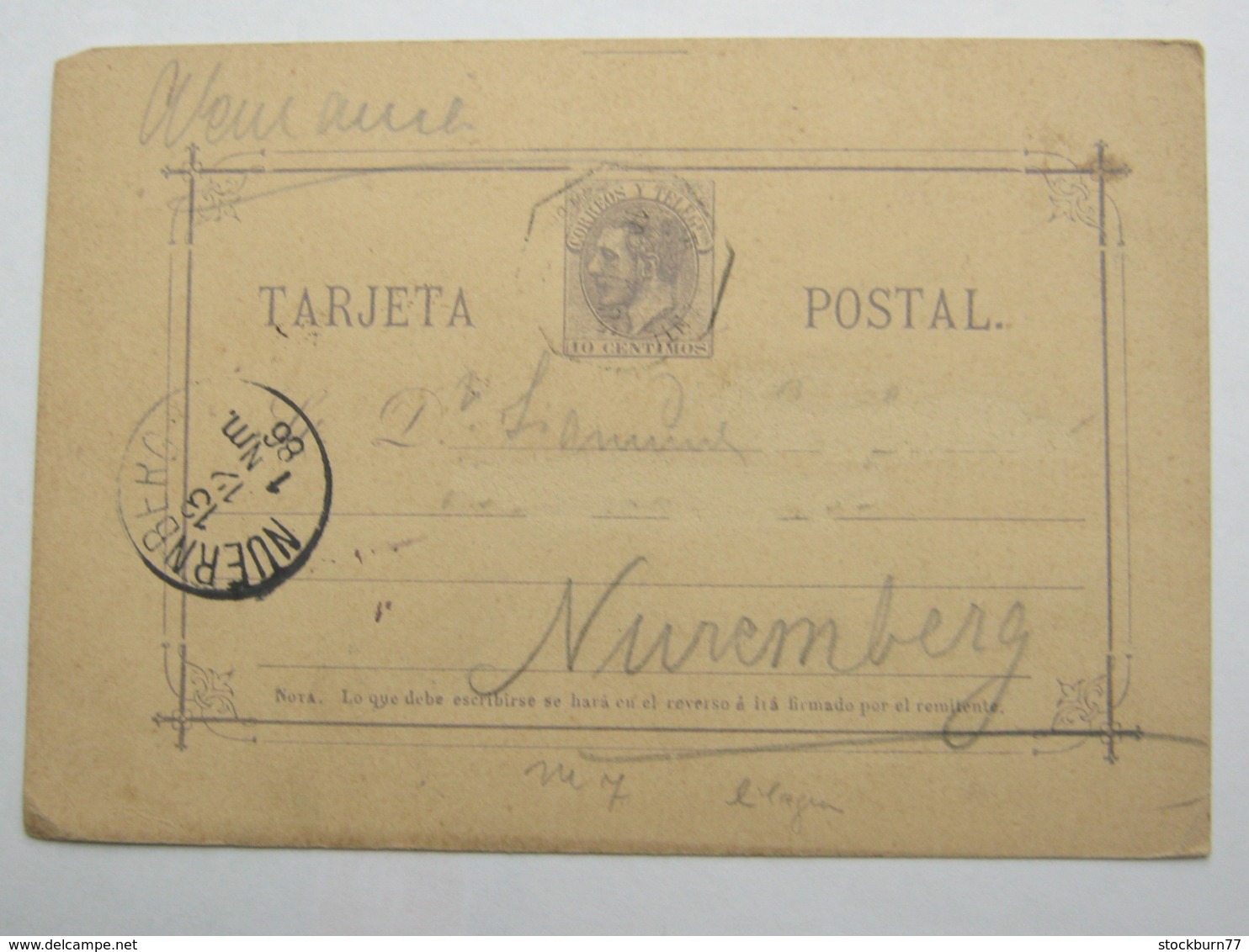 1886 , Tarjeta Postal  A Allemanha - Cartas & Documentos