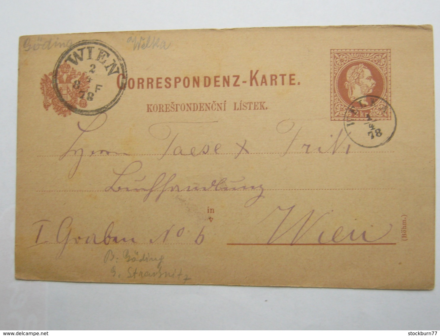 1878 , WELKA , Klarer Stempel Auf Ganzsache - Briefe U. Dokumente