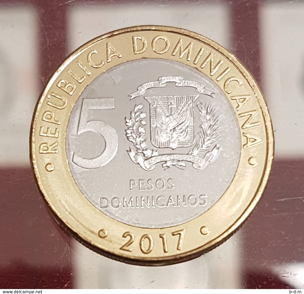 República Dominicana Dominican 5 Pesos 2017 Km New Bi-Metallic SC UNC - Dominicaine