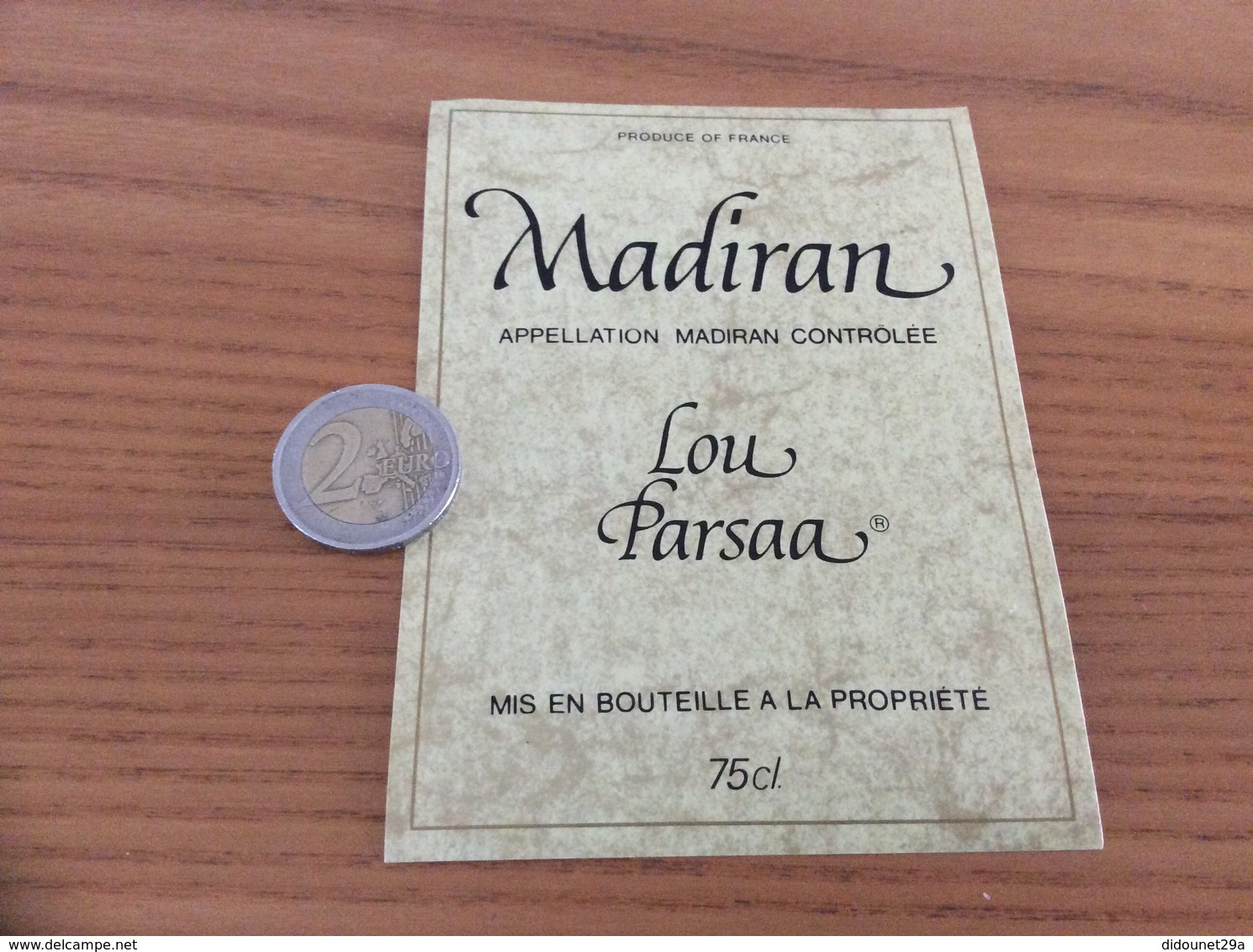 étiquette Vin « MADIRAN - Lou Parsaa » - Madiran