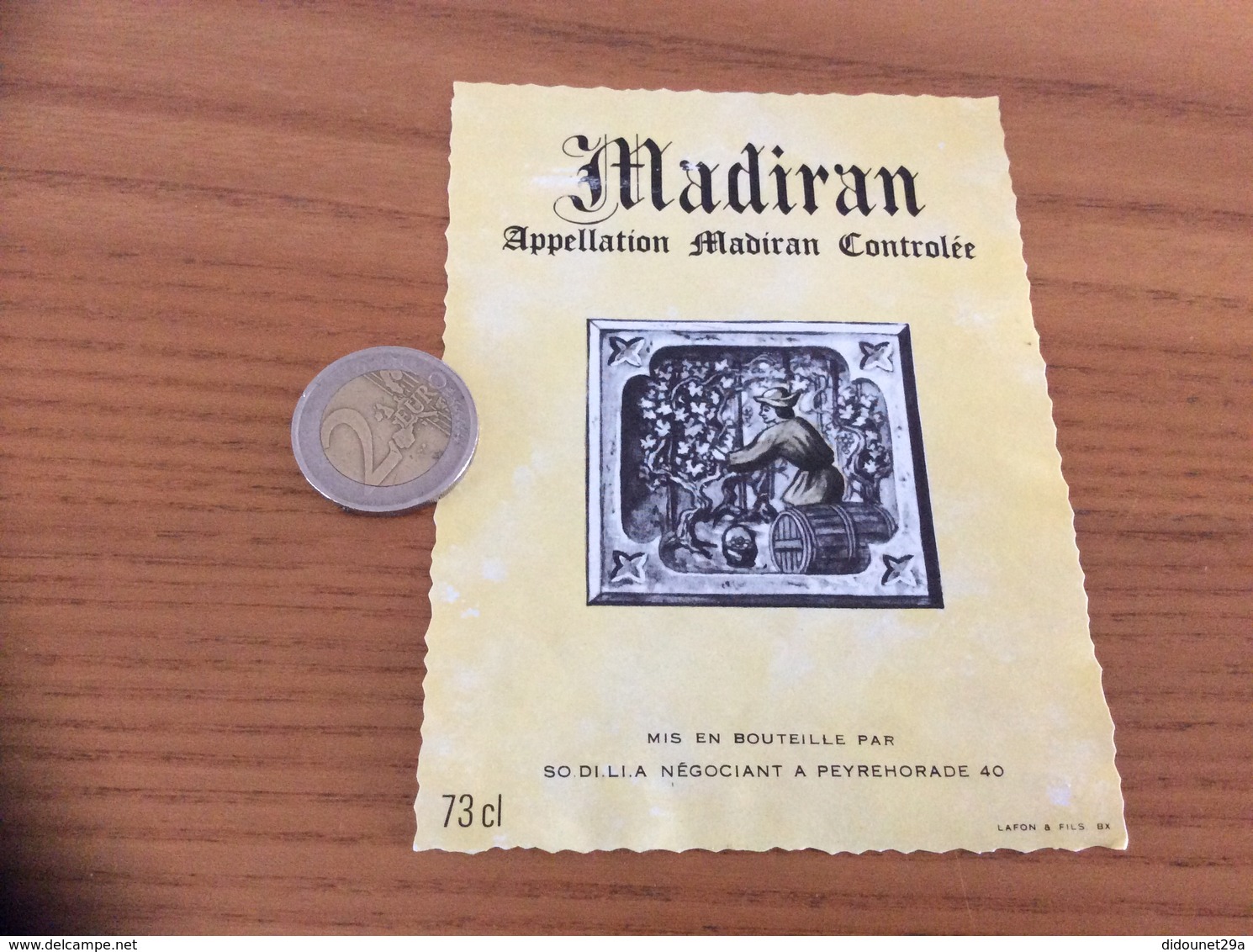étiquette Vin « MADIRAN - SO DI.LI.A - PEYREHORADE (40) » - Madiran
